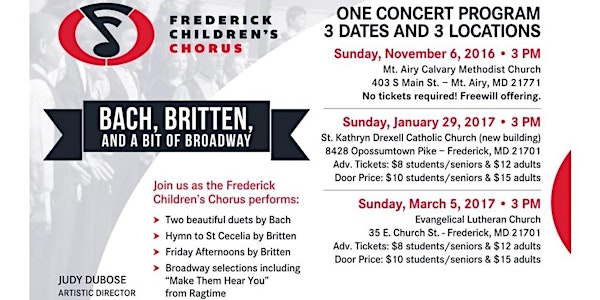 Frederick Children's Chorus - Bach, Britten & Broadway (March)