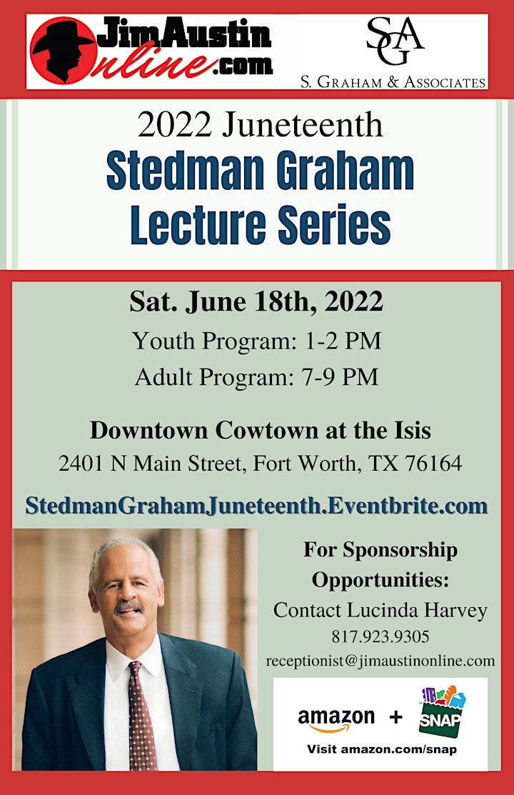JAO - Stedman Graham Lecture Series - 6/18/2022 @ 1PM & 7PM image