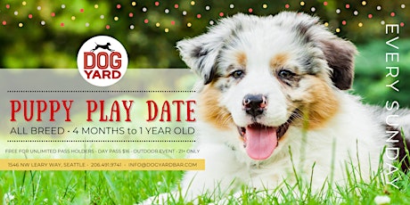 Puppy Play Date Meetup at the Dog Yard - Sunday May 22 tickets