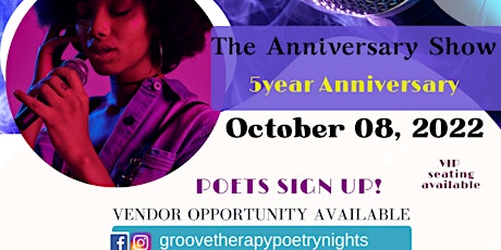 GROOVE THERAPY POETRY NIGHTS... THE ANNIVERSARY SHOW_ YEAR 5 tickets