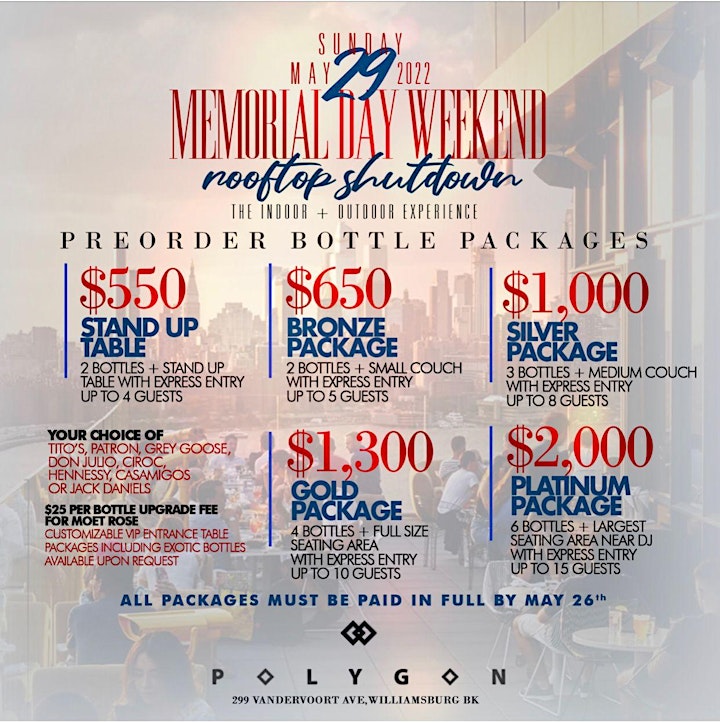 CEO FRESH PRESENTS: MEMORIAL WEEKEND ROOFTOP EVENT @POLYGON BK SUN MAY 29TH image