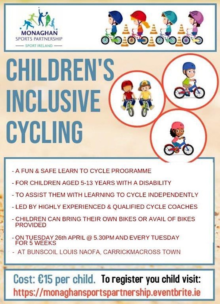 Inclusive Cycling for children with a disability Tuesday April 26th image