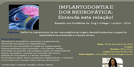 Imagem principal do evento CURSO -Implantodontia e Dor Neuropatica - Prevenção e Tratamento