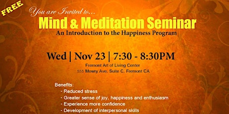Mind & Meditation Seminar primary image