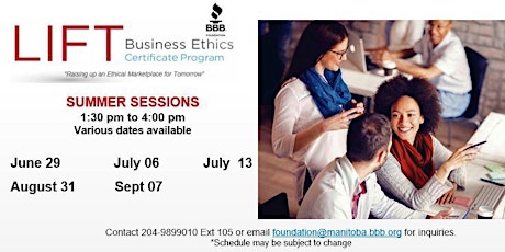 Summer 2022 LIFT Business Ethics Certificate Program