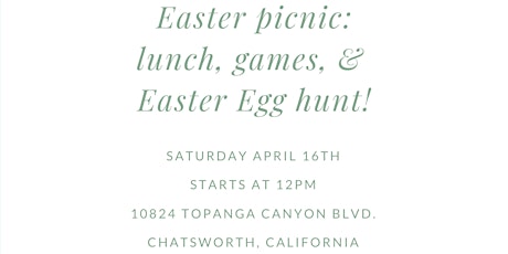 Image principale de Easter picnic and egg hunt