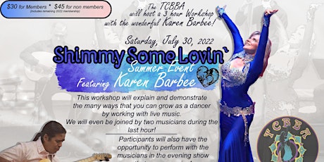 TCBBA Shimmy Some Lovin' event  featuring Karen Barbee & Project Band tickets