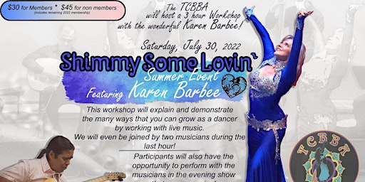 TCBBA Shimmy Some Lovin' event  featuring Karen Barbee & Project Band