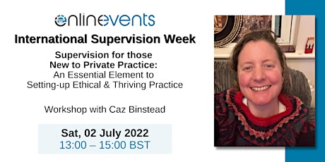 Supervision for those New to Private Practice - Caz Binstead tickets