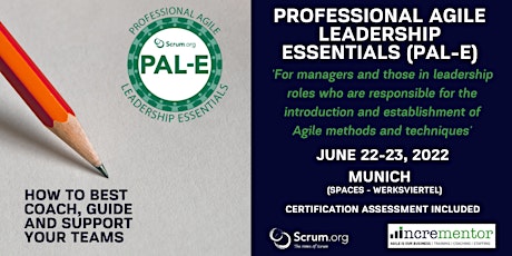 Certified Training | Professional Agile Leadership (PAL-E) Tickets