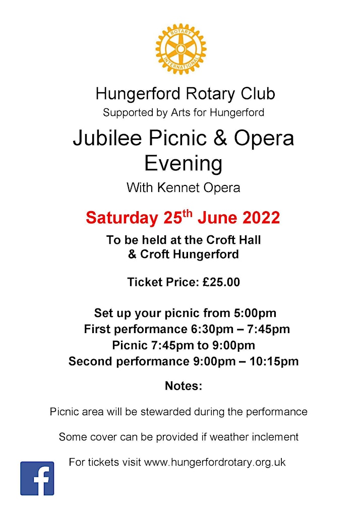 Jubilee Picnic and Opera Evening - organised by Hungerford Rotary Club image