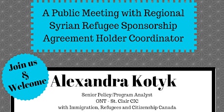 Chatham-Kent Privately Sponsored Refugees Information Session primary image