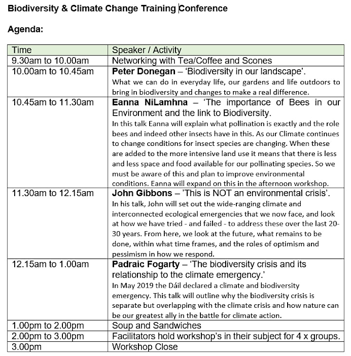 Free Biodiversity & Climate Change Training Conference image