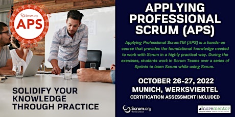 Certified Scrum.org Training | Applying Professional Scrum (APS) tickets