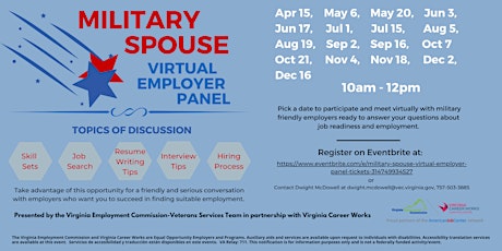 Military Spouse Virtual Employer Panel tickets