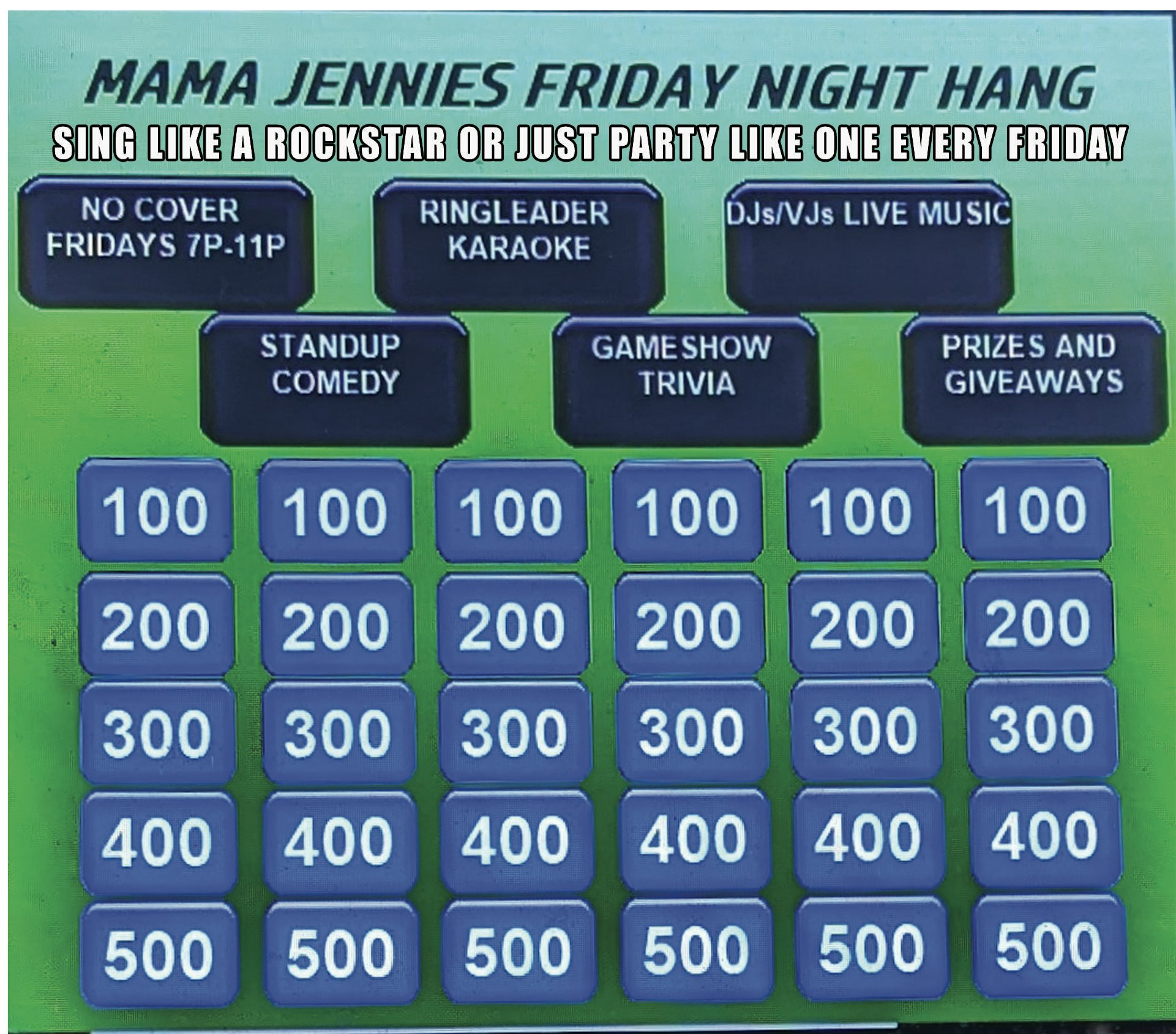 KARAOKE NIGHT EVERY FRIDAY AT MAMA JENNIES 11720 Northeast 2nd Avenue 33161