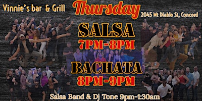 Salsa Class & Bachata Class Concord Vinnie's Thursdays Salsa and Bachata