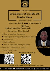 Ubuntu Wealth Creation  - African Families Finances in Retirement Time Bomb bilhetes