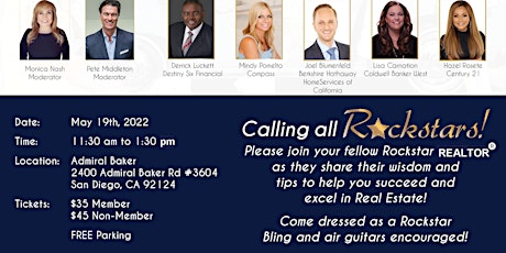 San Diego Womens Council of REALTORS® 2022 Rockstars of Real Estate Panel tickets
