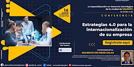 Medellín Estrategias 4.0 para la internacionalización de su empresa biglietti
