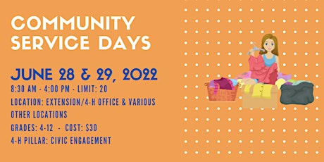 Community Service Days (Grades 4-12 - $30) tickets