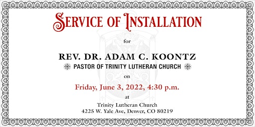Service of Installation for Rev. Dr. Adam C. Koontz