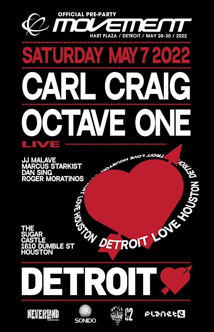 5/7 Sonido Presents  The Official Movement Pre-party: Detroit Love image