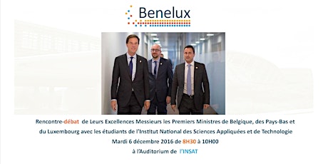 Image principale de Rencontre–débat avec les Premiers Ministres de Belgique, des Pays-Bas et du Luxembourg à l’INSAT