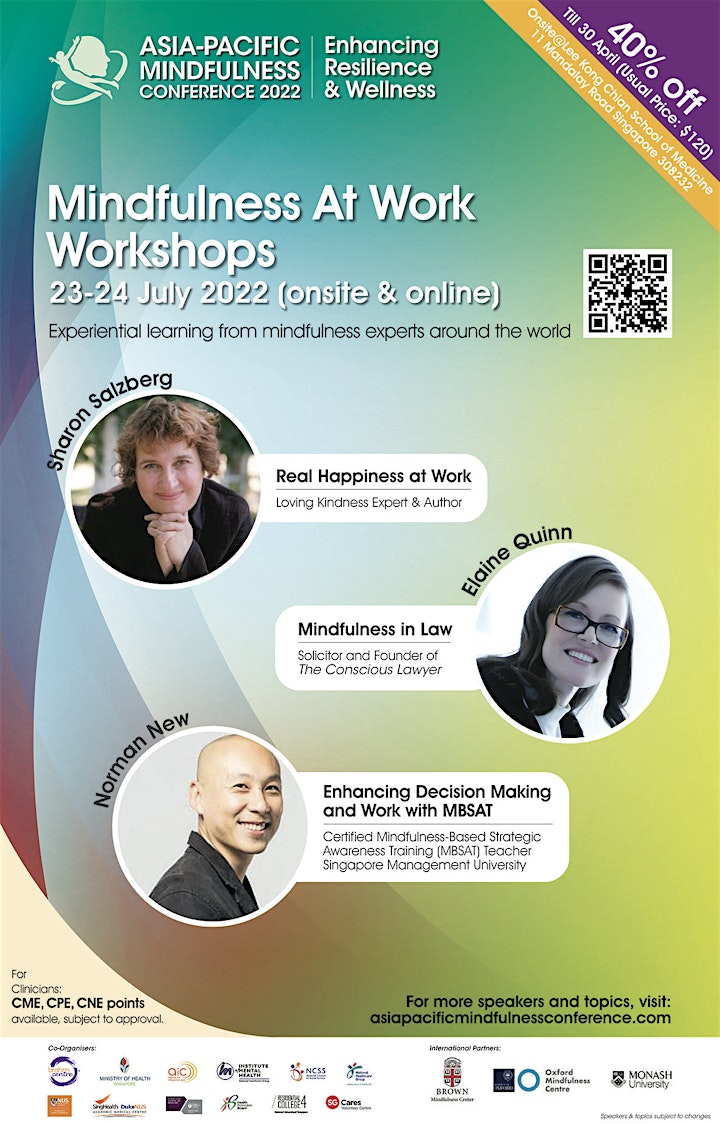 Asia-Pacific Mindfulness Conference 2022 Workshops (Onsite w/Online Option) image