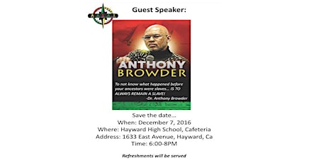 Dr. Anthony (Tony) Browder Live at Hayward High primary image