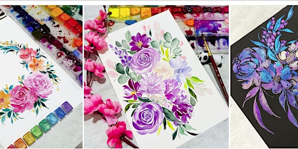 Watercolour Florals  (Intermediate) Course by Kathleen - TP20220707WFIC