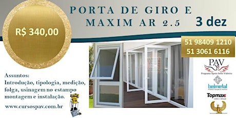 Imagem principal do evento PAV convida Curso Porta Giro e Maxim APENAS R$ 340,00