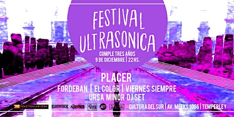 Imagen principal de Festival Ultrasónica - ULTIMA DEL AÑO | PLACER | FORDEBAN | EL COLOR y más!