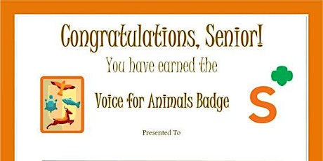  Girl Scouts Badge Day- Senior Voice for Animals Badge  primary image