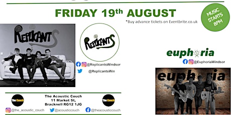 Windsor comes to Bracknell - Replicants + Euphoria rock out The Couch tickets