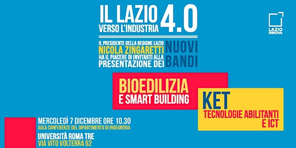 Presentazione dei Bandi "Bioedilizia e Smart Building" e "Ket – Tecnologie...