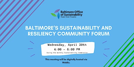 Baltimore City Commission on Sustainability Monthly Meeting biglietti