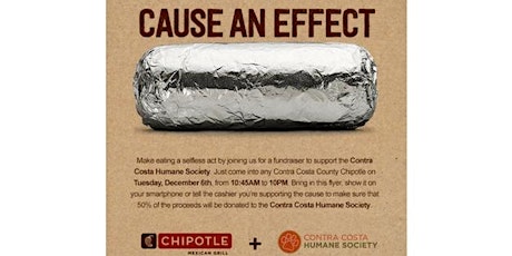 12/06/16 Chipotle Fundraiser for Contra Costa Humane Society primary image