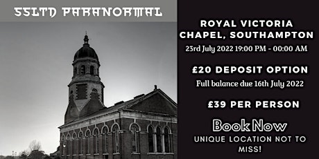 Royal Victoria Chapel, Southampton - Ghost Hunt - 18+ tickets