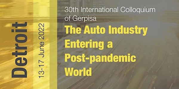 GERPISA 2022  The Auto Industry Entering a Post-Pandemic World