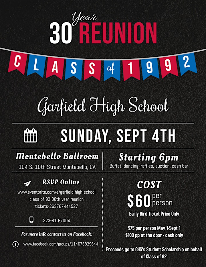 Garfield High School Class of 92' 30th Year Reunion image