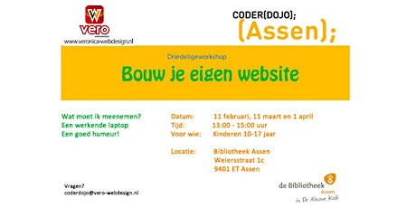 Primaire afbeelding van CoderDojoAssen 7e Editie - Bouw je eigen website - Deel 2/3