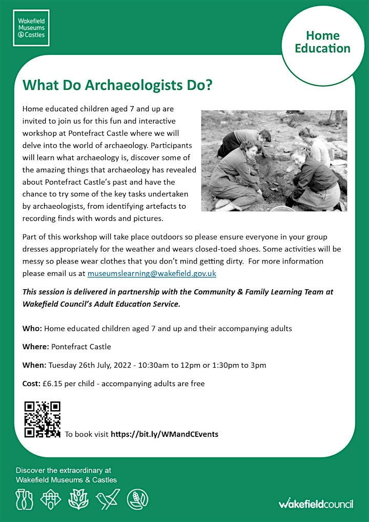 Home Education: What Do Archaeologists Do? - Ages 7+ - 26/07/22 - 13:30pm image