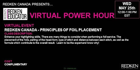 REDKEN CANADA - PRINCIPLES OF FOIL PLACEMENT tickets