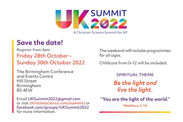 UK Summit 2022 (A Christian Science Summit for All) image