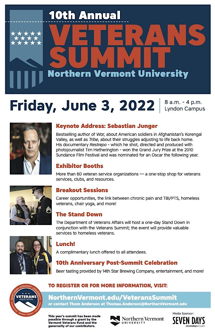  10th Annual Veterans Summit featuring Sebastian Junger image 