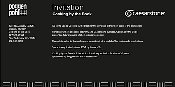 Cooking by the Book Opening Event