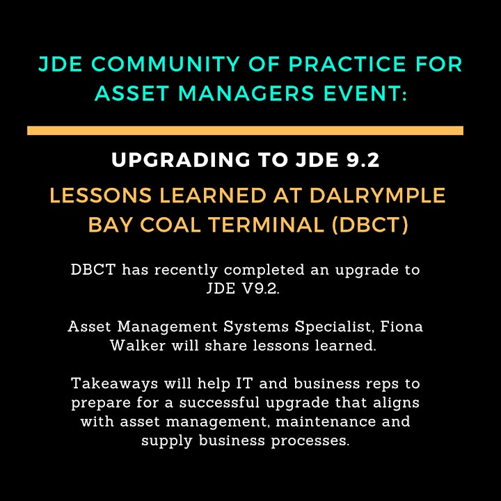 JDE Community of Practice for Asset Management image