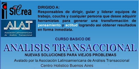 Imagen principal de Curso de Análisis Transaccional en Buenos Aires (CABA), Capital Federal, Argentina