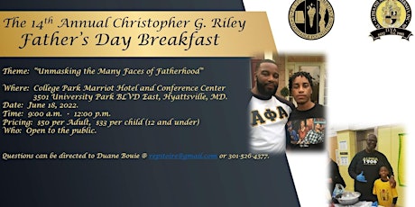 14th Annual Christopher G. Riley Father's Day Breakfast tickets